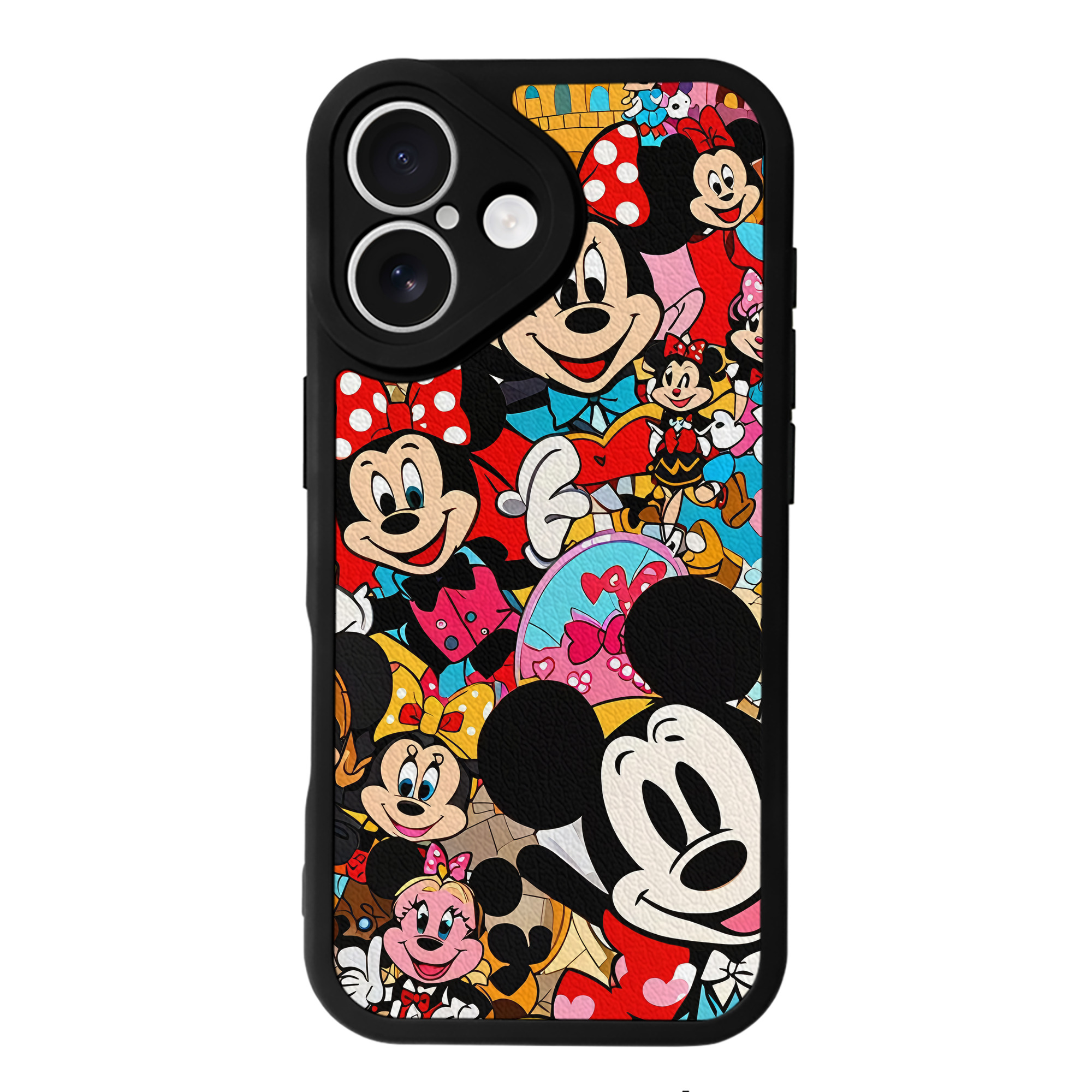 （画像用） ミッキーマウス Mickey Mouse 【iPhone 16シリーズ対応】シリコンスマホケース（レザー調） 材質：シリコン